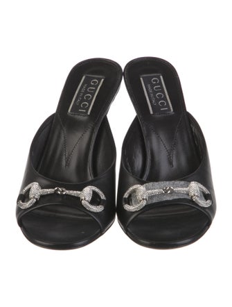 Gucci Web Accent Leather Slides