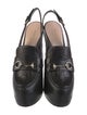Gucci Horsebit Accent Embossed Leather Slingback Pumps