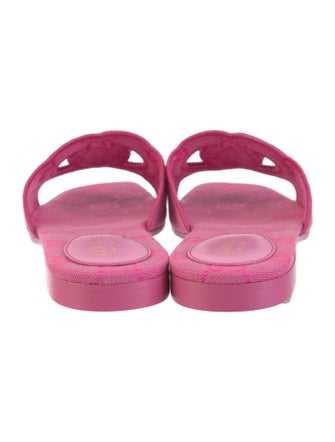 Gucci Interlocking G Logo Canvas Slides