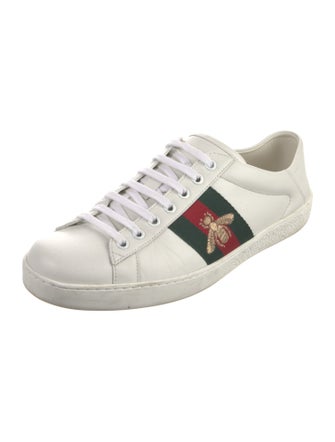 Gucci Web Accent Leather Sneakers