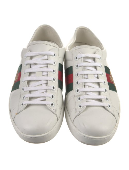 Gucci Web Accent Leather Sneakers