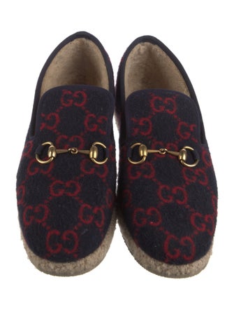 Gucci GG Logo Wool Loafers