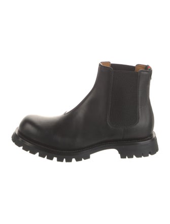 Gucci Web Accent Leather Chelsea Boots