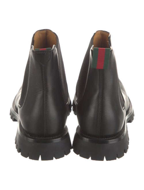 Gucci Web Accent Leather Chelsea Boots