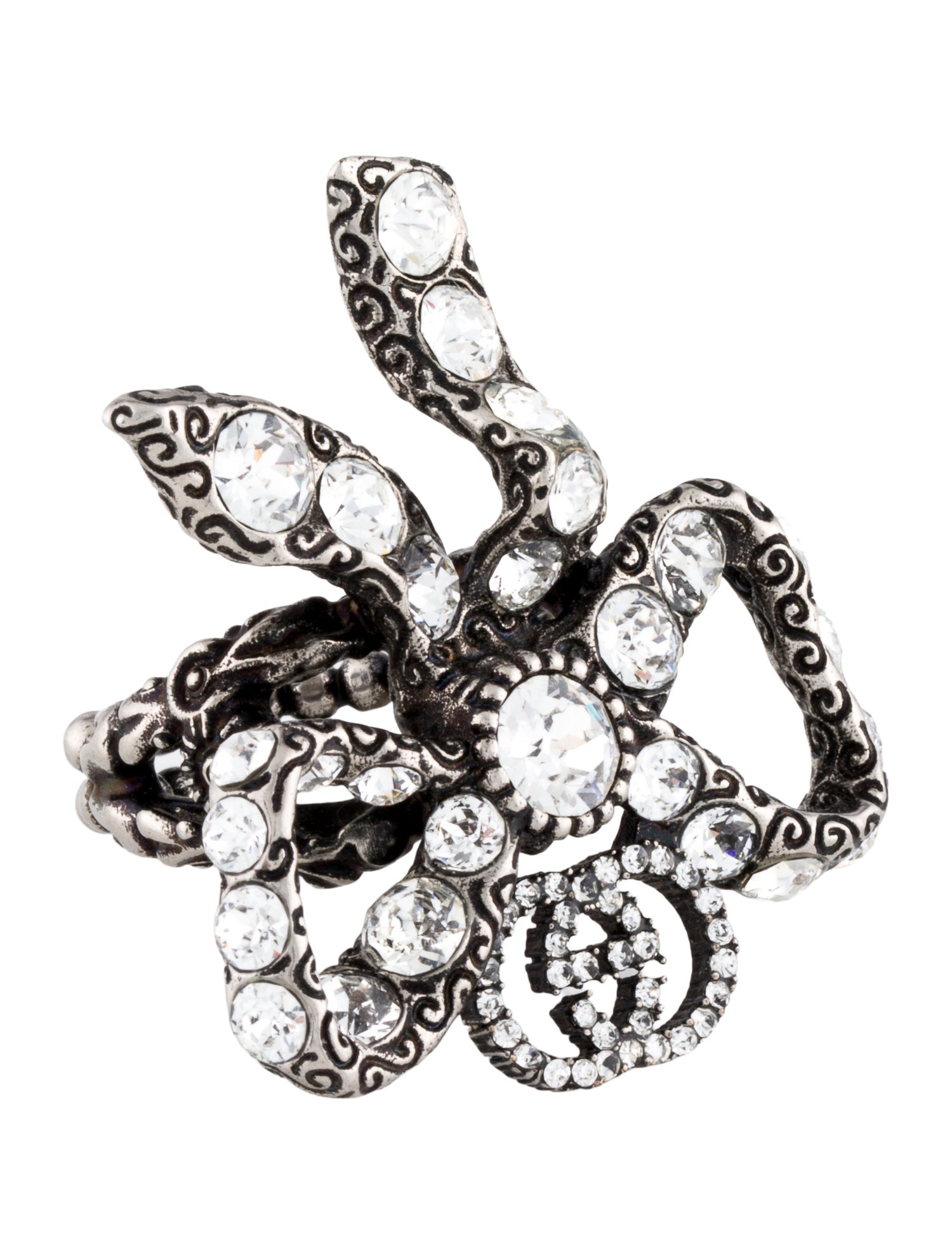 Gucci Crystal Bow Cocktail Ring