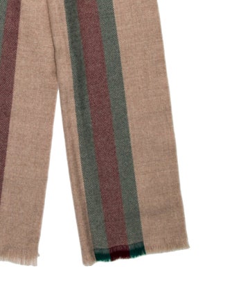 Gucci Checkered Print Striped Scarf