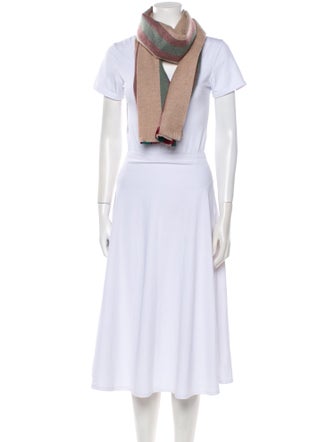 Gucci Checkered Print Striped Scarf