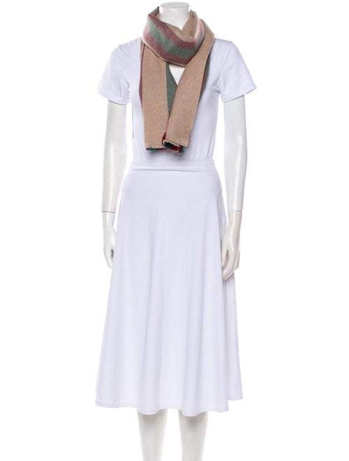 Gucci Checkered Print Striped Scarf