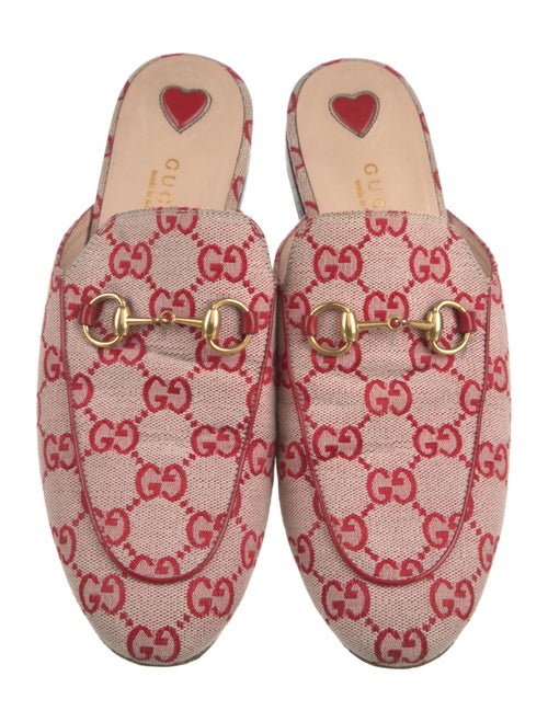 Gucci Horsebit Accent Canvas Mules