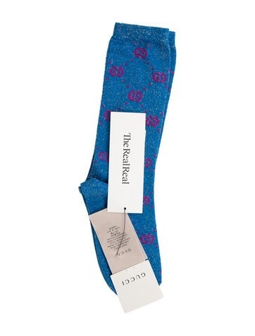Gucci Hosiery Metallic Logo Socks One Size