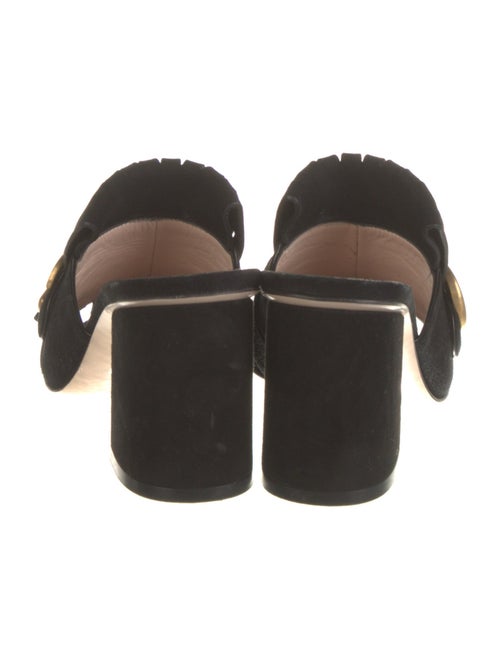 Gucci Double G Logo Suede Mules