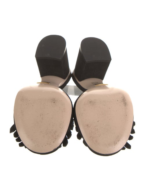 Gucci Double G Logo Suede Mules