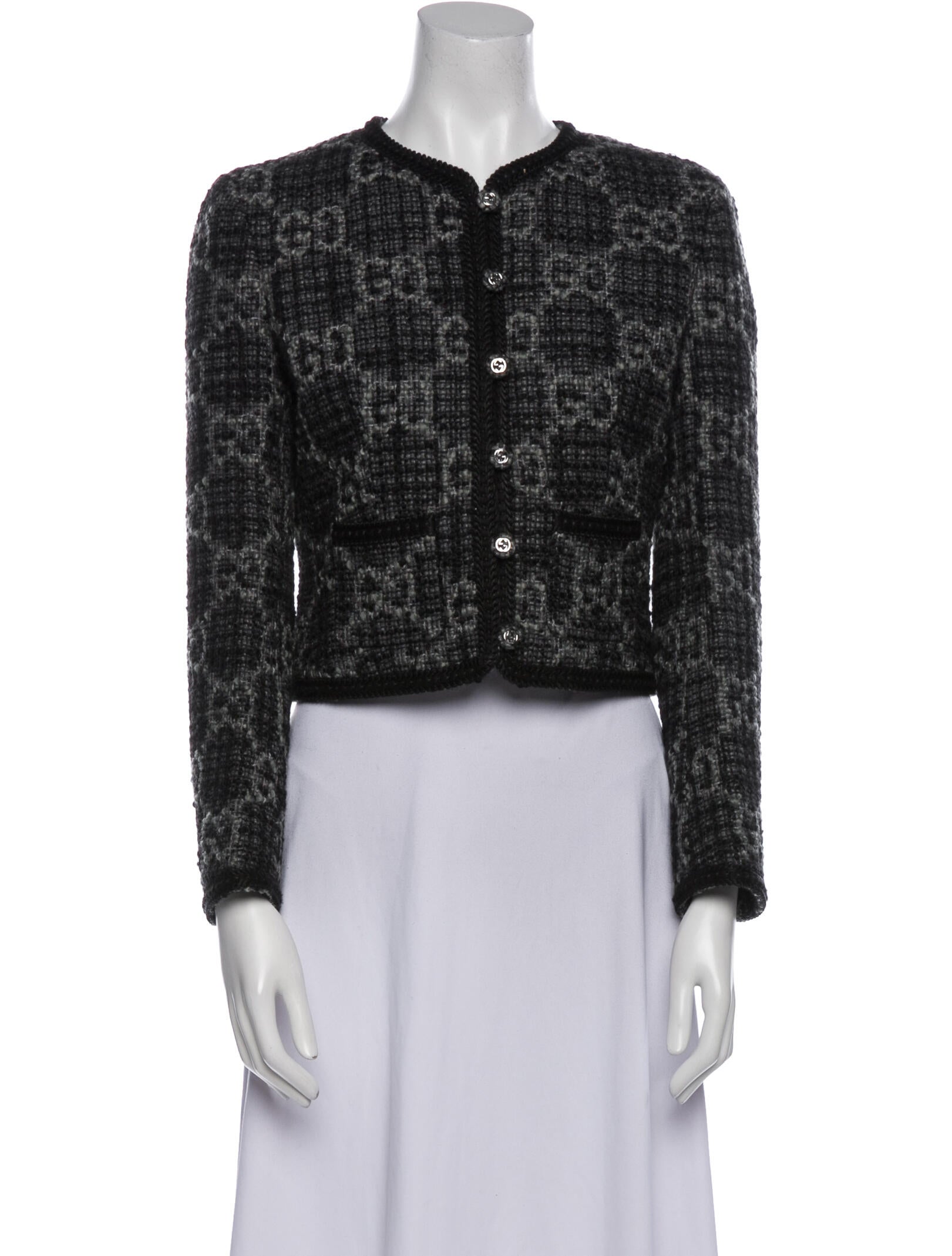 Gucci Wool Tweed Pattern Evening Jacket