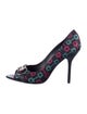 Gucci Horsebit Accent Satin Pumps