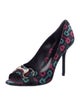 Gucci Horsebit Accent Satin Pumps