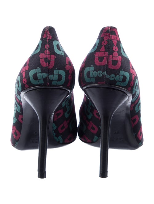 Gucci Horsebit Accent Satin Pumps