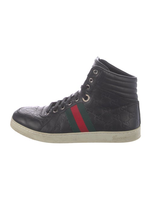 Gucci Web Accent Leather Sneakers
