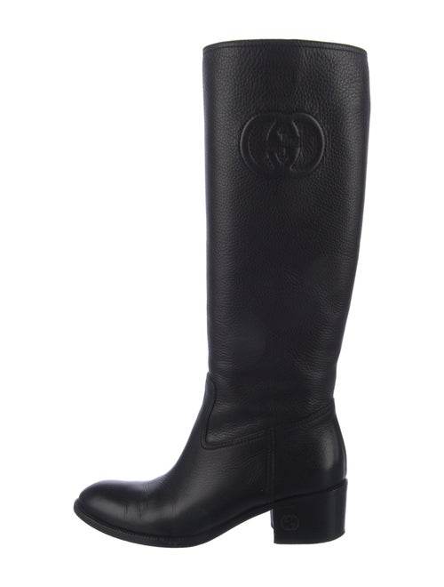 Gucci Interlocking G Logo Leather Riding Boots