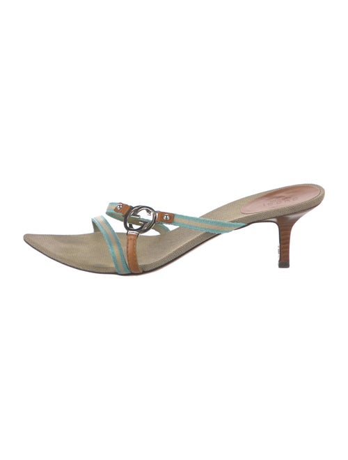 Gucci Double G Logo Canvas Slides