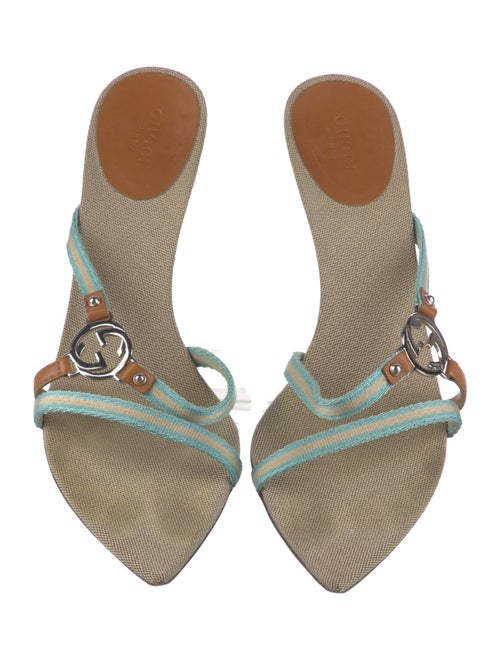 Gucci Double G Logo Canvas Slides