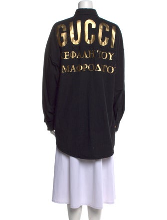 Gucci 2018 Long Sleeve Button-Up Top