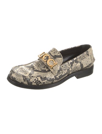 Gucci Web Accent Leather Loafers