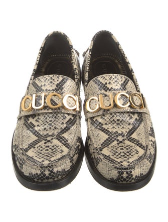 Gucci Web Accent Leather Loafers