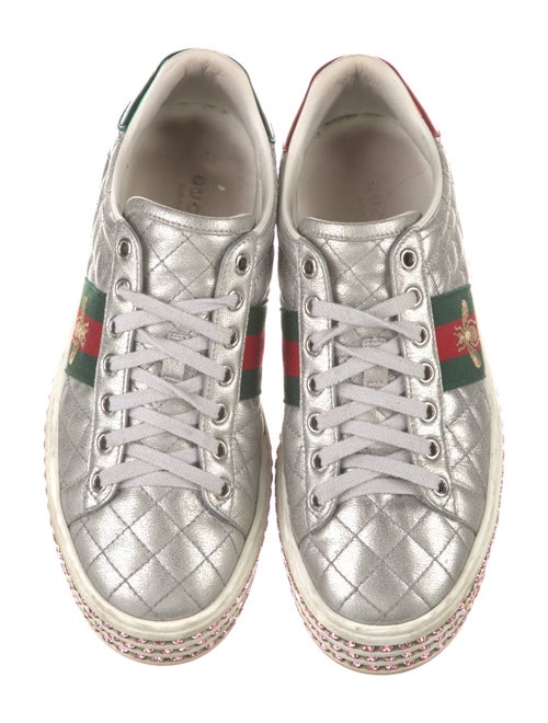 Gucci Web Accent Leather Sneakers