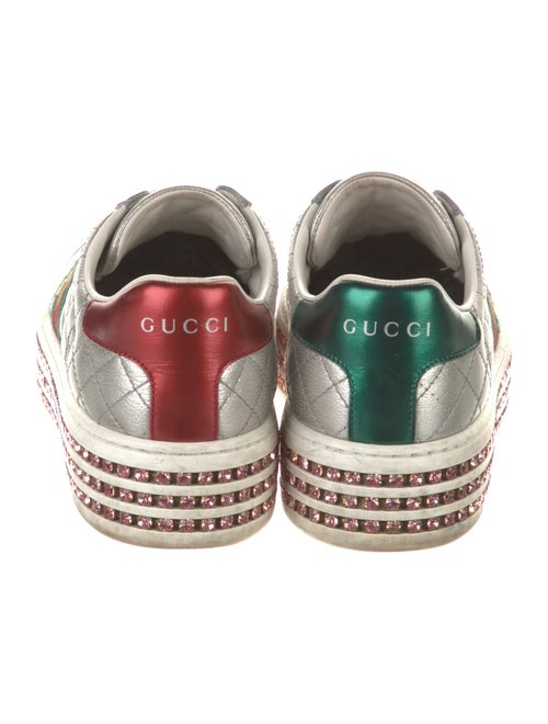 Gucci Web Accent Leather Sneakers