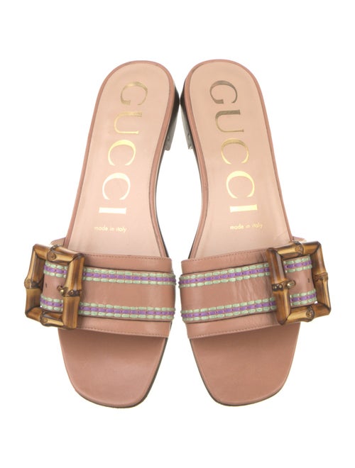 Gucci Bamboo Accent Leather Slides