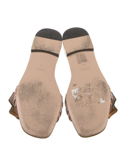 Gucci Bamboo Accent Leather Slides