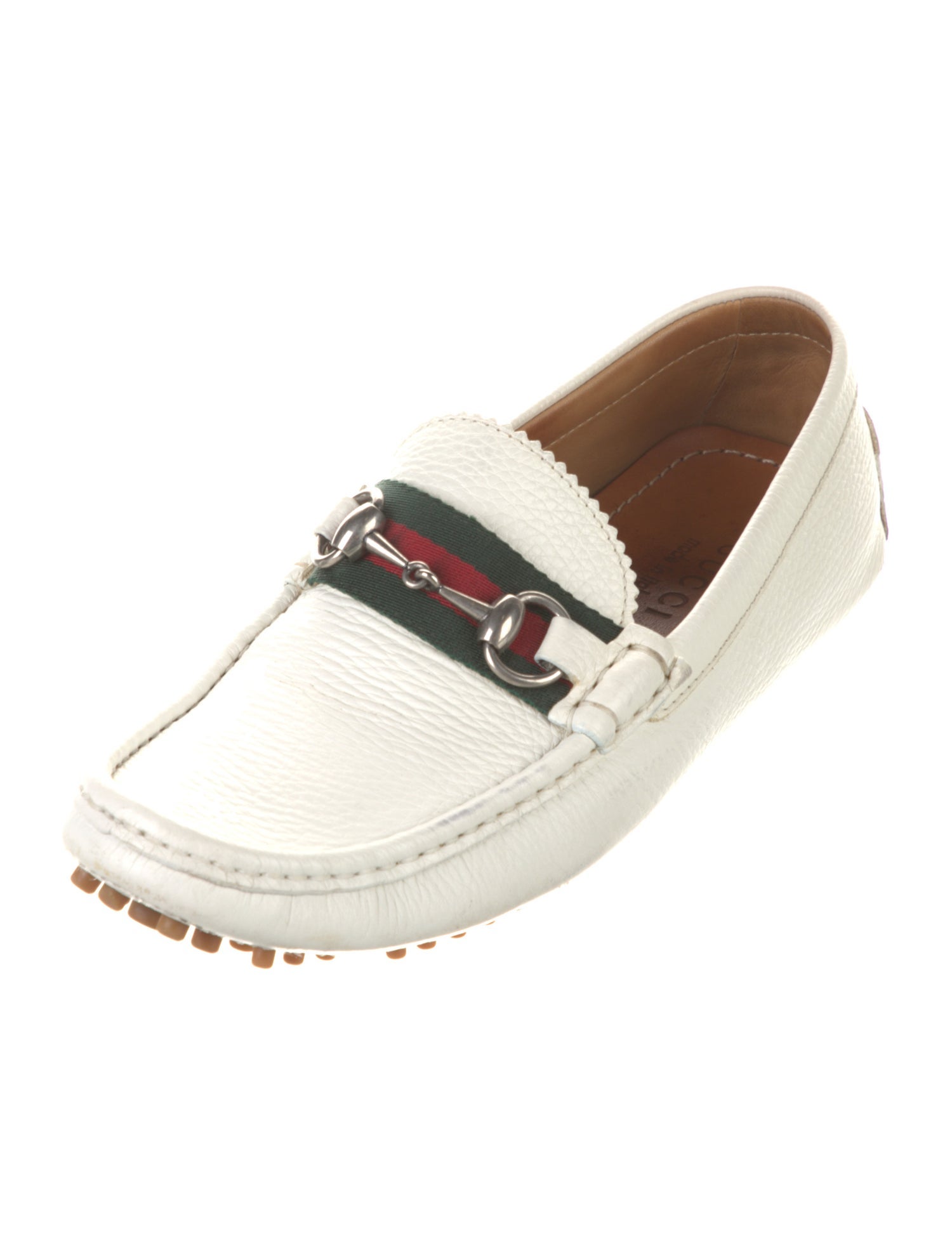 Gucci Web Accent Leather Drivers