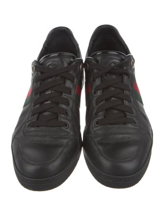 Gucci Web Accent Leather Sneakers