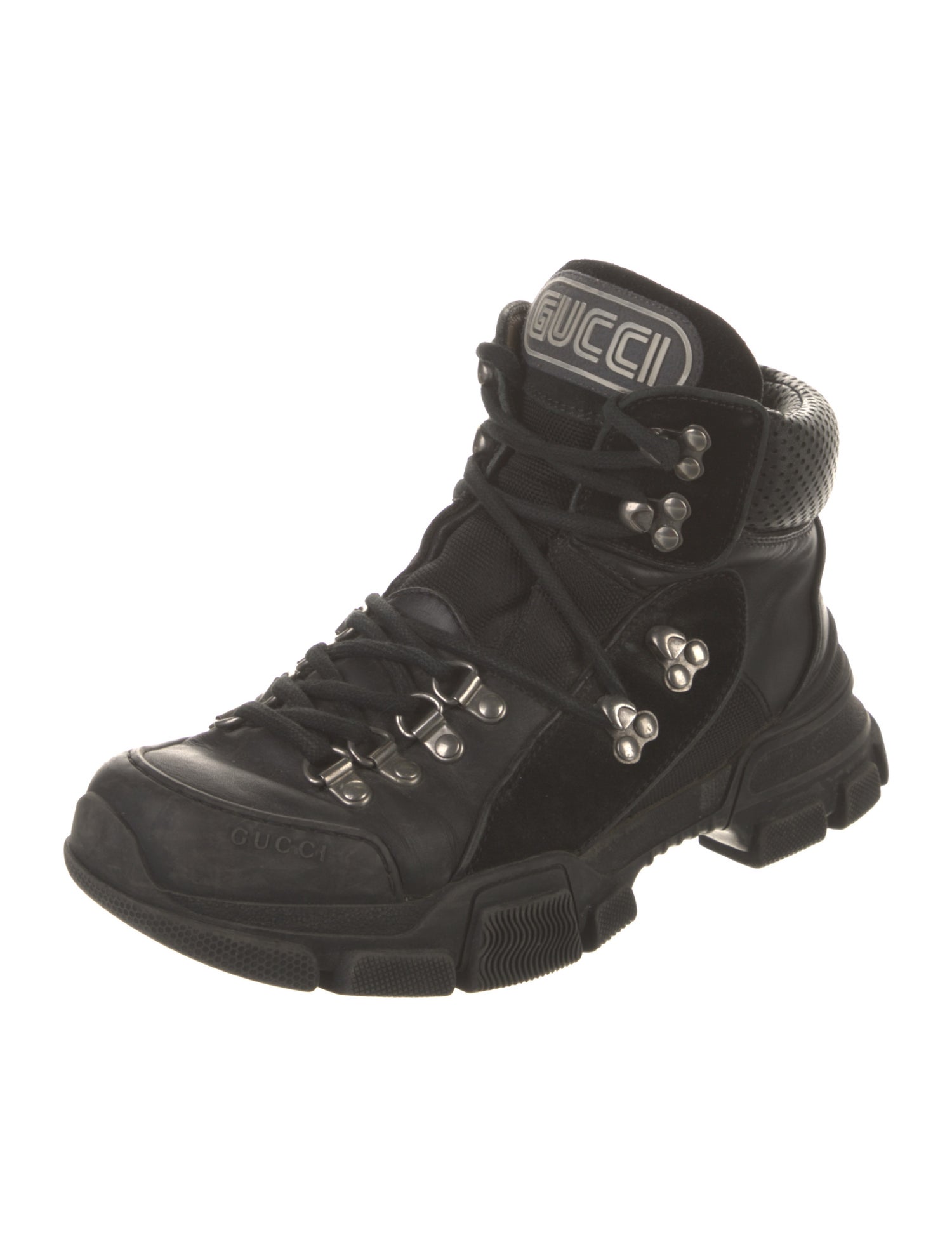 Gucci Leather Combat Boots