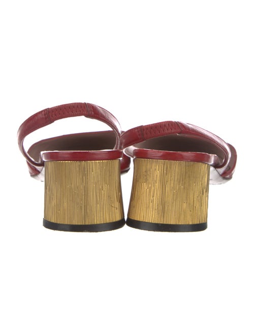 Gucci Leather Crystal Embellishments Slingback Pumps