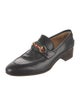 Gucci Web Accent Leather Loafers