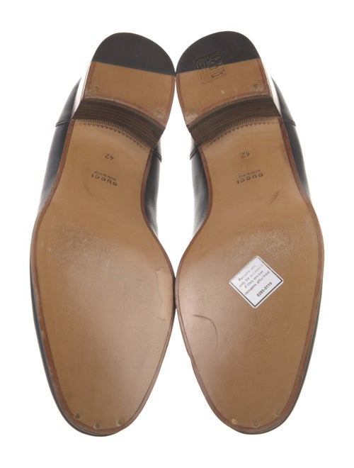 Gucci Web Accent Leather Loafers