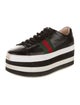 Gucci Web Accent Leather Wedge Sneakers