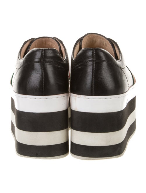 Gucci Web Accent Leather Wedge Sneakers