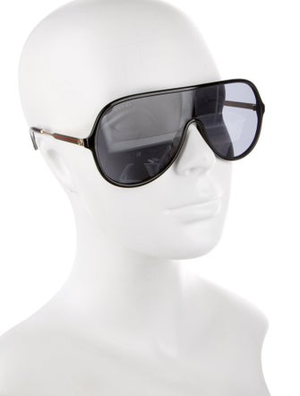 Gucci Web Accent Shield Sunglasses