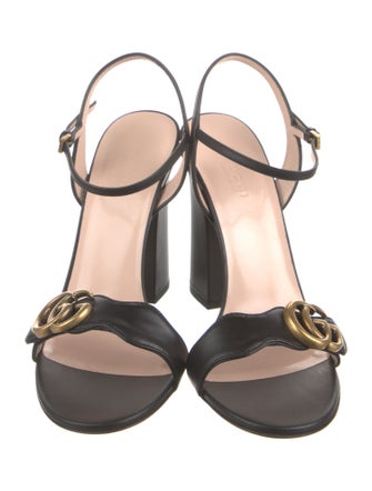 Gucci Running GG Logo Leather Sandals