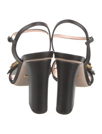 Gucci Running GG Logo Leather Sandals