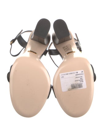 Gucci Running GG Logo Leather Sandals