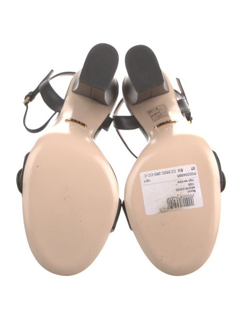 Gucci Running GG Logo Leather Sandals