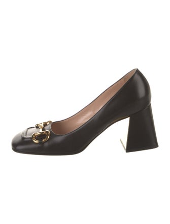 Gucci Horsebit Accent Leather Pumps