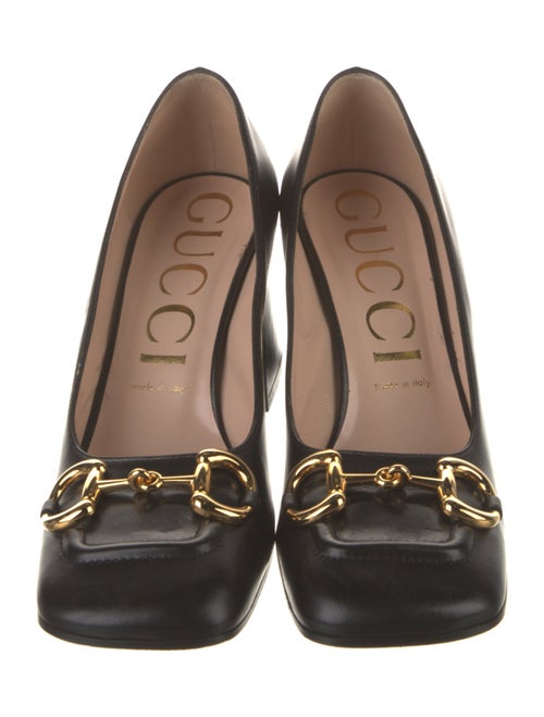 Gucci Horsebit Accent Leather Pumps