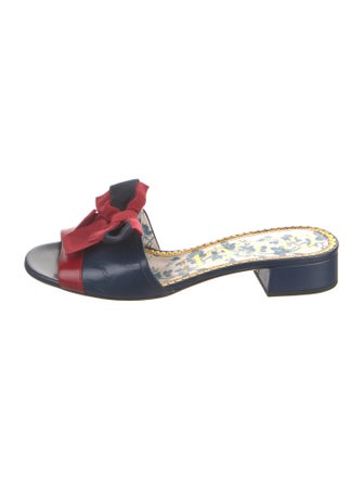 Gucci Sylvie Web Accent Leather Slides