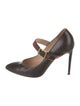 Gucci Web Accent Leather Pumps