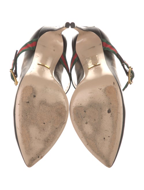 Gucci Web Accent Leather Pumps