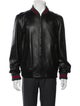 Gucci Web Accent Lamb Leather Bomber Jacket